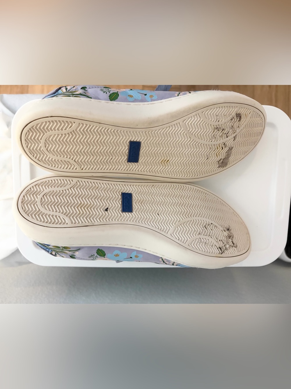 EUC Keds x Rifle Paper Co. Ace Low-Top Leather Sneaker in Botanical/Forever Blue - Picture 11 of 11